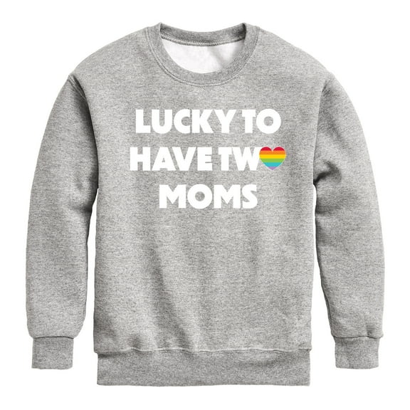 Instant Message - Lucky Two Moms - Toddler & Youth Crewneck Fleece Sweatshirt