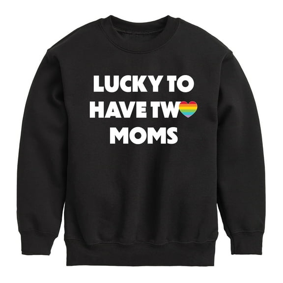 Instant Message - Lucky Two Moms - Toddler & Youth Crewneck Fleece Sweatshirt