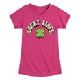 thumbnail image 1 of Instant Message - Lucky Vibes - Toddler & Youth Girls Short Sleeve Graphic T-Shirt, 1 of 6