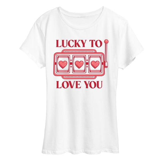Instant Message - Lucky to Love You - Women's Short Sleeve Graphic T-Shirt