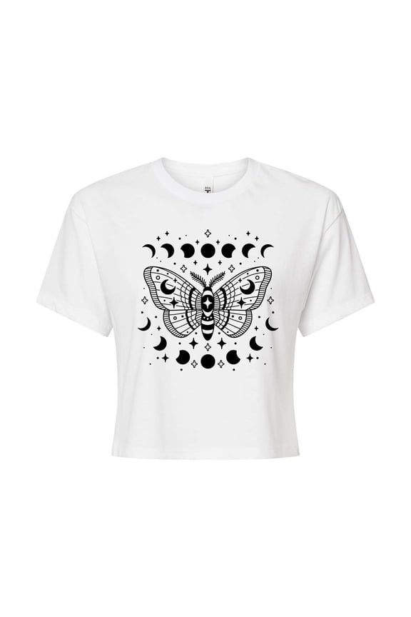- Luna Moth Cropped Graphic T-Shirt