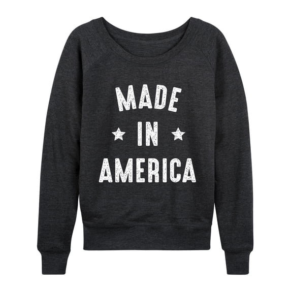 Instant Message - Made in America Lightweight French Terry Wide Neck Long Sleeve Graphic Shirt