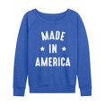 thumbnail image 1 of Instant Message - Made in America Lightweight French Terry Wide Neck Long Sleeve Graphic Shirt, 1 of 4