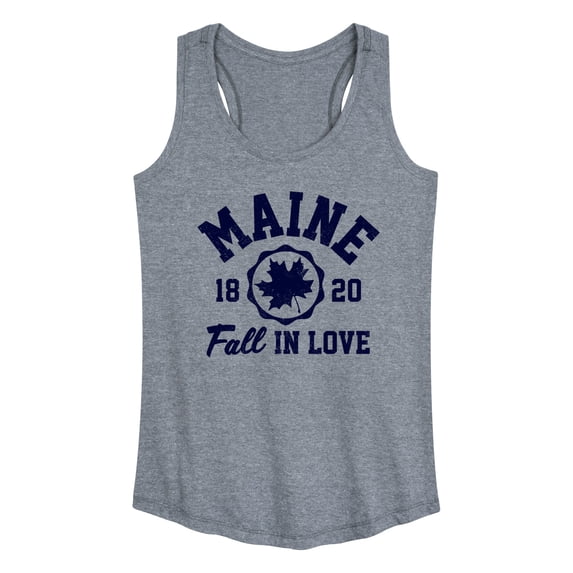 Instant Message - Maine 1820 Fall in Love - Women's Racerback Tank Top