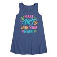 thumbnail image 1 of Instant Message - Make Art With Your Heart - Toddler & Youth Girls A-line Dress, 1 of 5