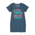 thumbnail image 1 of Instant Message - Make Art With Your Heart - Toddler & Youth Girls Fleece Dress, 1 of 5