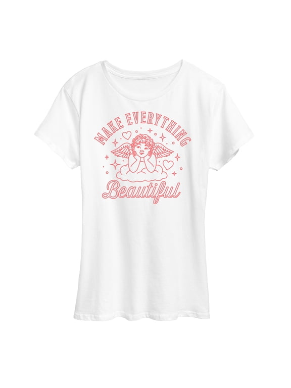 - Make Everything Beautiful Angel Women's Short Sleeve Graphic T-Shirt