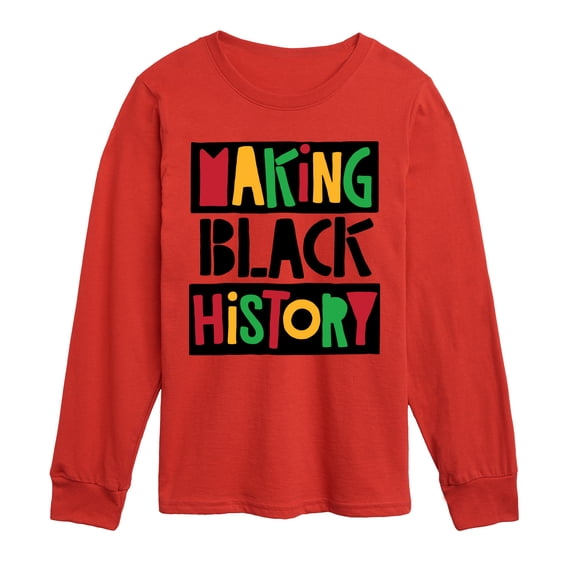 Instant Message - Making Black History - Youth Boys Long Sleeve Graphic T-Shirt