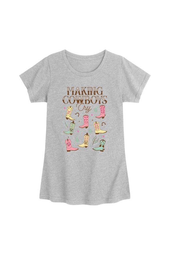 - Making Cowboys Cry Fitted Short Sleeve Graphic T-Shirt