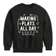 thumbnail image 1 of Instant Message - Making Plays All Day - Toddler & Youth Crewneck Fleece Sweatshirt, 1 of 6