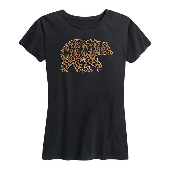 Instant Message - Mama Bear Leopard Fill - Women's Short Sleeve Graphic T-Shirt