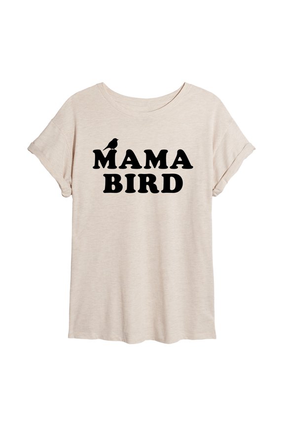 - Mama Bird - Juniors Oversized Graphic T-Shirt