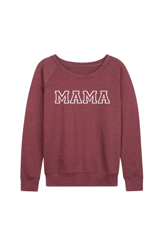 - Mama Block Letters - Women's French Terry Long Sleeve Pullover