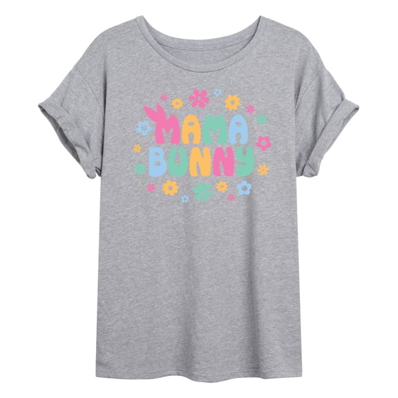 Instant Message - Mama Bunny - Juniors Oversized Graphic T-Shirt