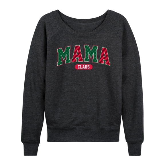 Instant Message - Mama Claus Varsity - Women's French Terry Long Sleeve Pullover