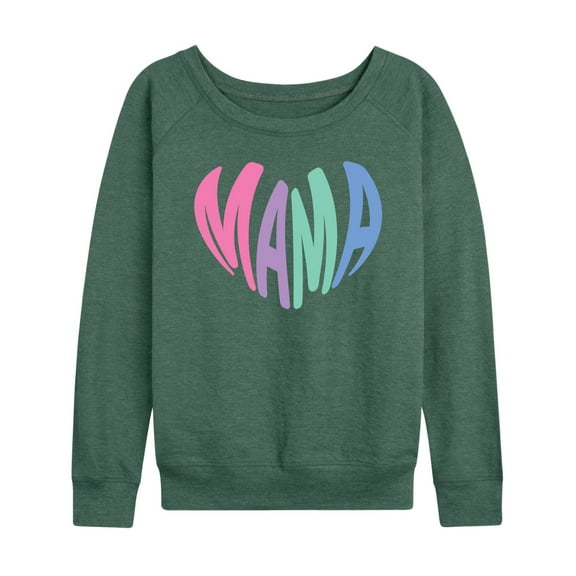 Instant Message - Mama Heart - Women's Lightweight French Terry Long Sleeve Shirt