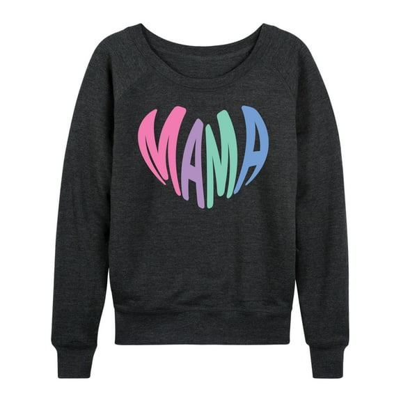Instant Message - Mama Heart - Women's Lightweight French Terry Long Sleeve Shirt