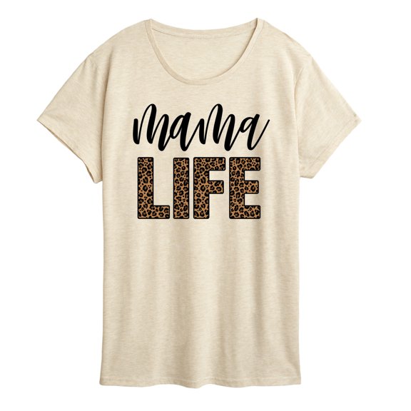 Instant Message - Mama Life Leopard - Women's Short Sleeve Graphic T-Shirt
