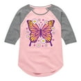 thumbnail image 1 of Instant Message - Mandala Butterfly  - Toddler & Youth Girls Raglan Graphic T-Shirt, 1 of 5