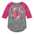 thumbnail image 1 of Instant Message - Mandala Butterfly  - Toddler & Youth Girls Raglan Graphic T-Shirt, 1 of 6