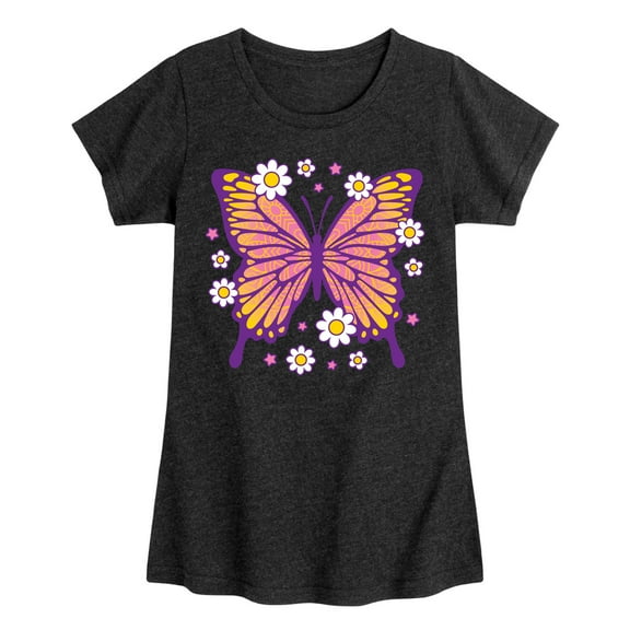 Instant Message - Mandala Butterfly - Toddler & Youth Girls Short Sleeve Graphic T-Shirt