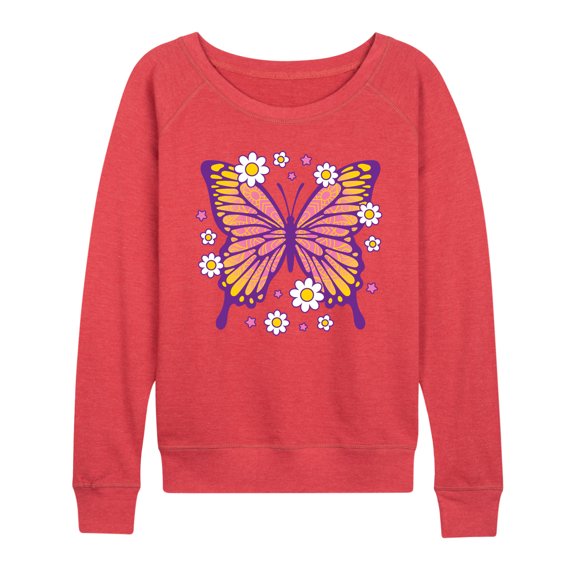 Instant Message - Mandala Butterfly - Women's Lightweight French Terry Pullover