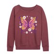 thumbnail image 1 of Instant Message - Mandala Butterfly - Women's Lightweight French Terry Long Sleeve Shirt, 1 of 6