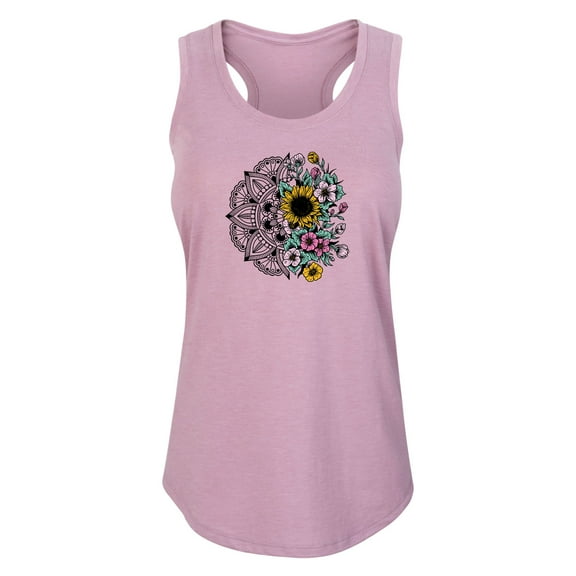Instant Message - Mandala Floral Split - Women's Racerback Tank