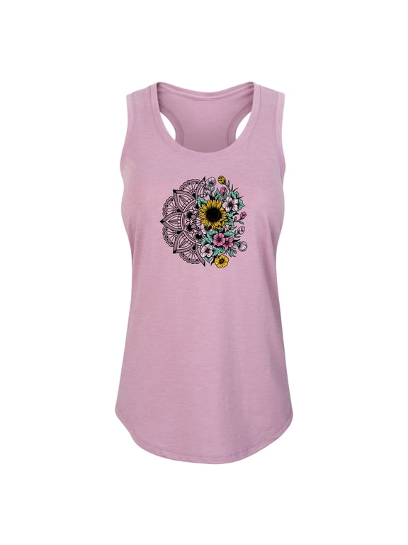 - Mandala Floral Split Women's Graphic Racerback Tank