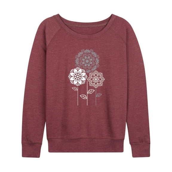 Instant Message - Mandala Flowers - Women's Lightweight French Terry Long Sleeve Shirt