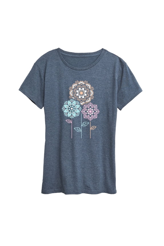 - Mandala Flowers - Women's Short Sleeve Graphic T-Shirt