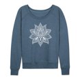 thumbnail image 1 of Instant Message - Mandala Lotus White - Ladies French Terry Long Sleeve Shirt, 1 of 5
