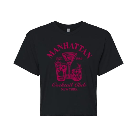 Instant Message - Manhattan Cocktail Club Cropped Graphic T-Shirt