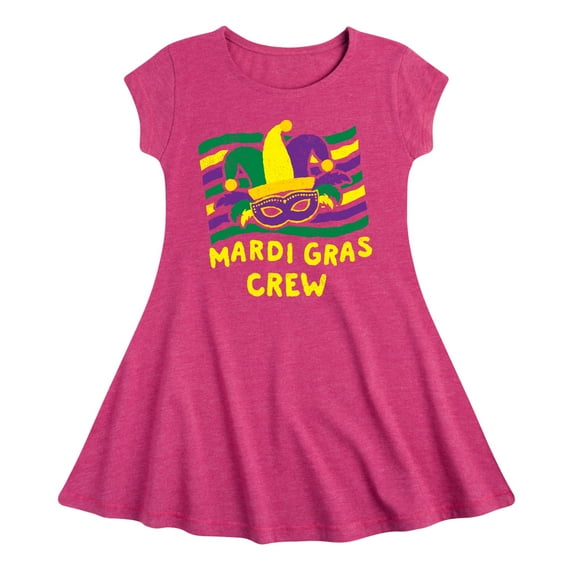 Instant Message - Mardi Gras Crew - Toddler & Youth Girls Fit & Flare Dress