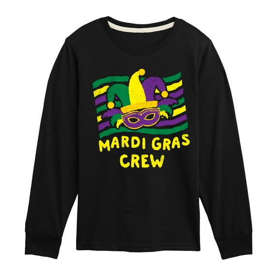 Instant Message - Mardi Gras Crew - Toddler & Youth Long Sleeve Graphic T-Shirt
