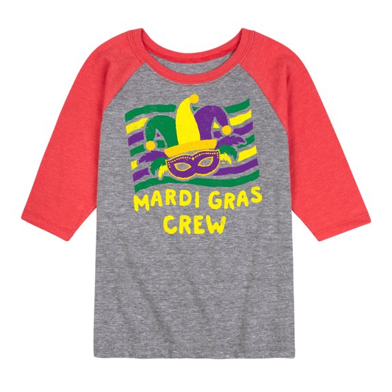Instant Message - Mardi Gras Crew - Toddler & Youth Raglan Graphic T-Shirt
