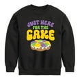 thumbnail image 1 of Instant Message - Mardi Gras Here For The Cake - Toddler & Youth Crewneck Fleece Sweatshirt, 1 of 6