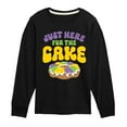 thumbnail image 1 of Instant Message - Mardi Gras Here For The Cake - Toddler & Youth Long Sleeve Graphic T-Shirt, 1 of 6