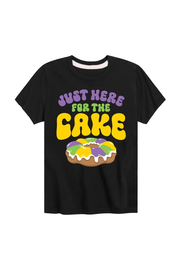- Mardi Gras Here For The Cake - Toddler & Youth Short Sleeve Graphic T-Shirt