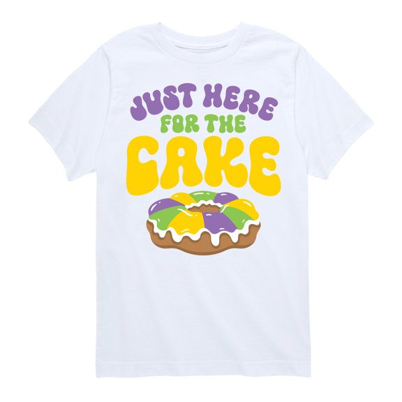 Instant Message - Mardi Gras Here For The Cake - Toddler & Youth Short Sleeve Graphic T-Shirt