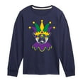 thumbnail image 1 of Instant Message - Mardi Gras Pug - Toddler & Youth Long Sleeve Graphic T-Shirt, 1 of 6