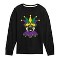 thumbnail image 1 of Instant Message - Mardi Gras Pug - Toddler & Youth Long Sleeve Graphic T-Shirt, 1 of 6