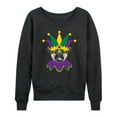 thumbnail image 1 of Instant Message - Mardi Gras Pug - Women's Lightweight French Terry Long Sleeve Shirt, 1 of 6