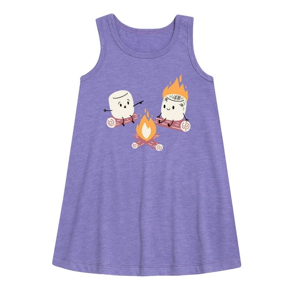Instant Message - Marshmallow Fire - Toddler & Youth Girls A-line Dress