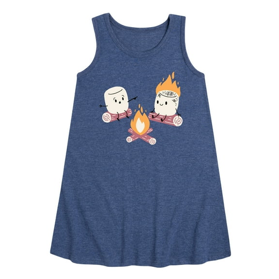 Instant Message - Marshmallow Fire - Toddler & Youth Girls A-line Dress