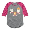 thumbnail image 1 of Instant Message - Marshmallow Fire - Toddler & Youth Girls Raglan Graphic T-Shirt, 1 of 5