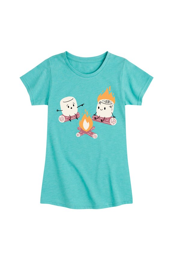 - Marshmallow Fire - Toddler & Youth Girls Short Sleeve Graphic T-Shirt