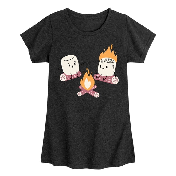 Instant Message - Marshmallow Fire - Toddler & Youth Girls Short Sleeve Graphic T-Shirt