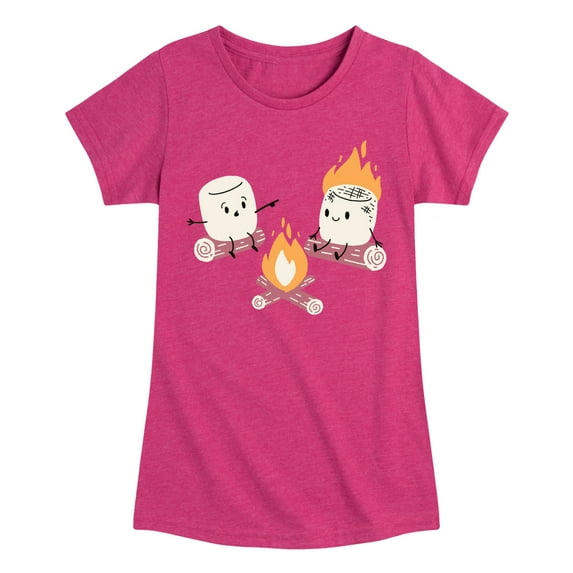Instant Message - Marshmallow Fire - Toddler & Youth Girls Short Sleeve Graphic T-Shirt