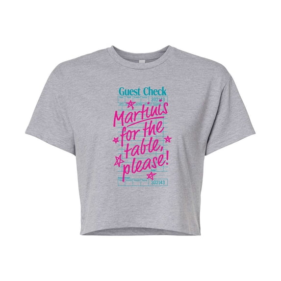 Instant Message - Martini Check Cropped Graphic T-Shirt